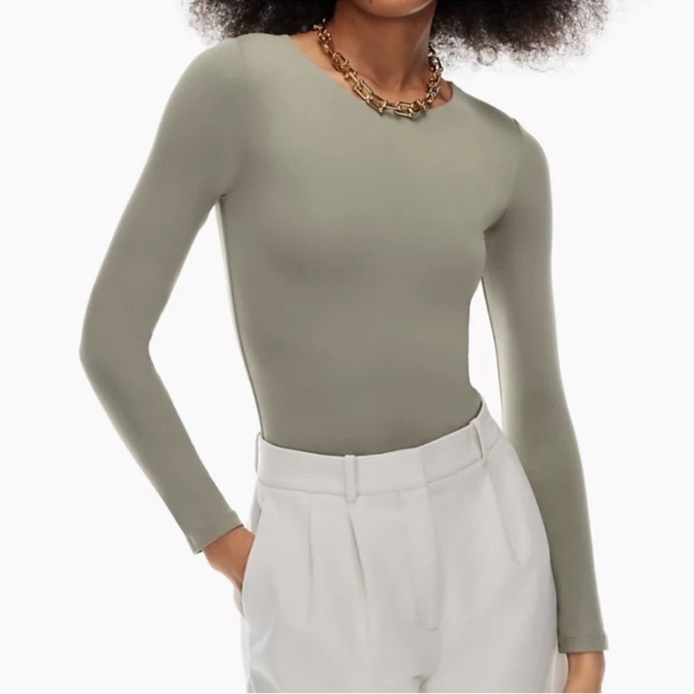 Aritzia Babaton olive green Contour Crew Bodysuit